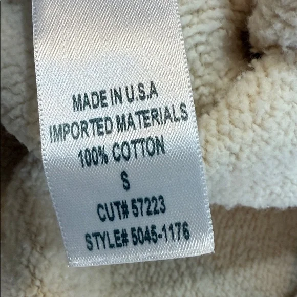 Citizens of Humanity COH Mock Neck Cream Beige Sweatshirt Small USA Made - Picture 12 of 14